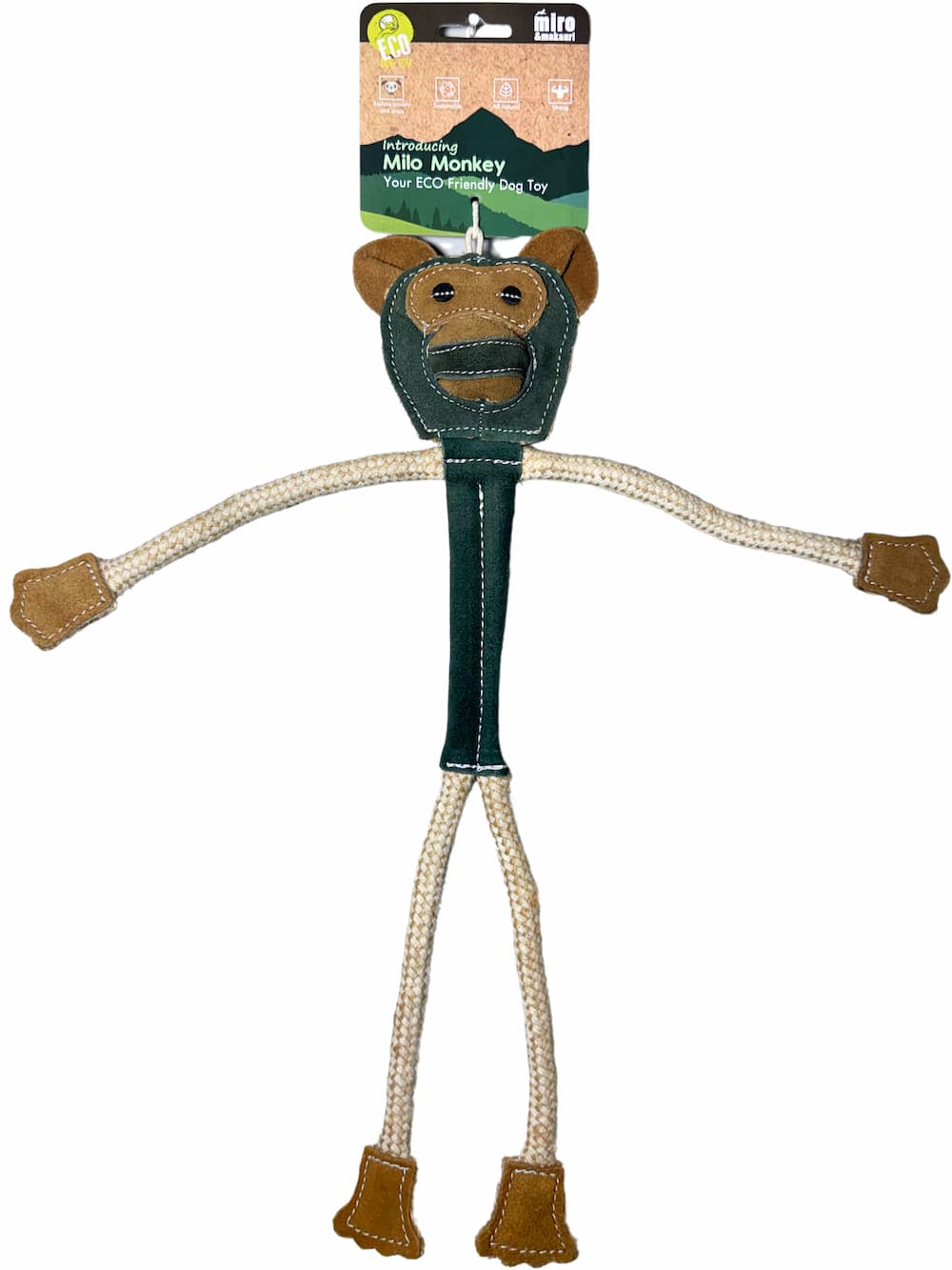 Eco Dog Toys By Miro & Makauri - Milo Monkey